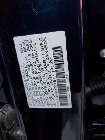 5FNYF8H57PB018832 - 2023 HONDA PASSPORT EXL BLUE photo 14