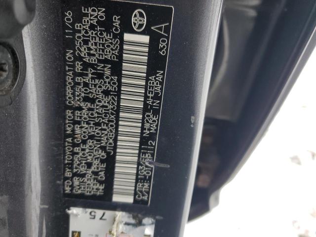 JTDKB20UX73221504 - 2007 TOYOTA PRIUS GRAY photo 13