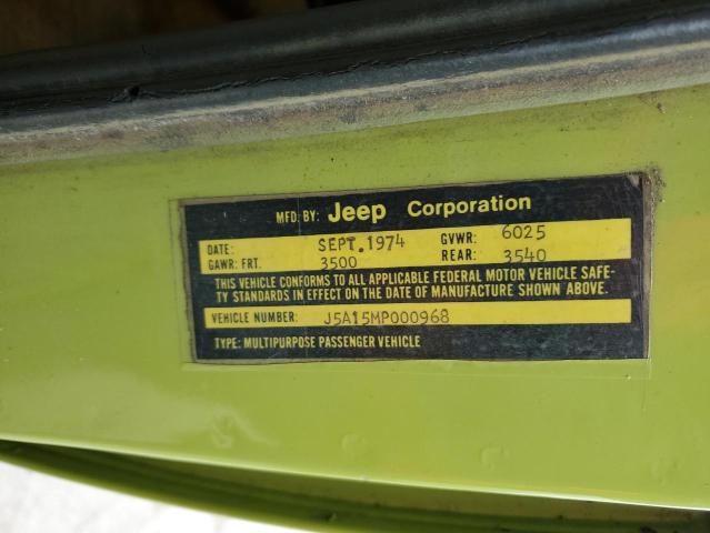 J5A15MP000968 - 1975 JEEP WAGONEER GREEN photo 12