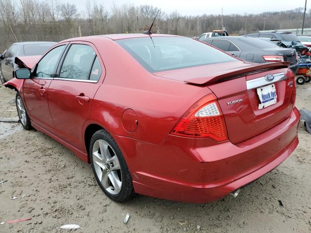 3FAHP0DC1AR414902 - 2010 FORD FUSION SPORT RED photo 2