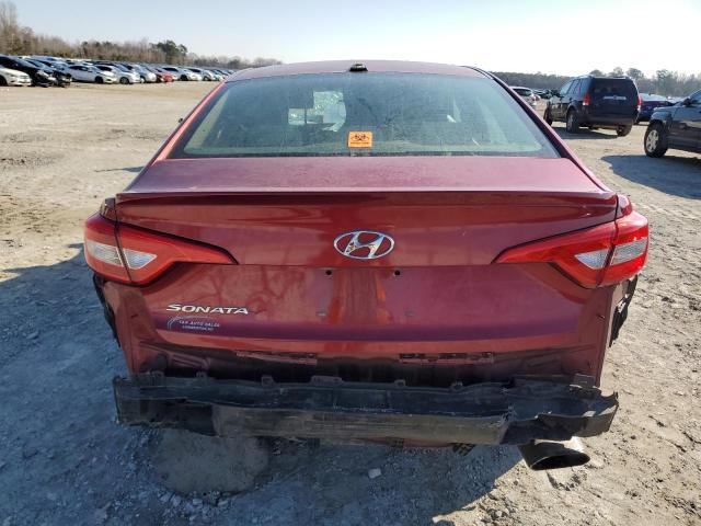 5NPE24AFXFH096290 - 2015 HYUNDAI SONATA SE RED photo 6