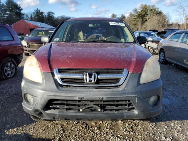 SHSRD78565U338329 - 2005 HONDA CR-V LX BURGUNDY photo 5