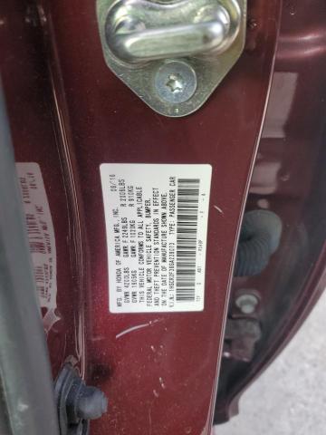 1HGCR2F36GA239073 - 2016 HONDA ACCORD LX MAROON photo 12