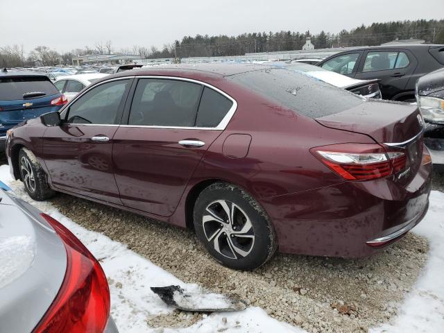 1HGCR2F36GA239073 - 2016 HONDA ACCORD LX MAROON photo 2