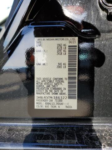 1N4BL4CV7PN386322 - 2023 NISSAN ALTIMA SR BLACK photo 12