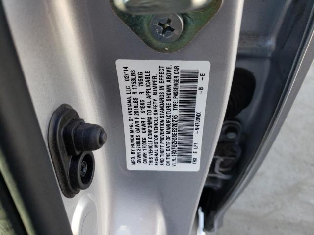 19XFB2F58EE220276 - 2014 HONDA CIVIC LX SILVER photo 12