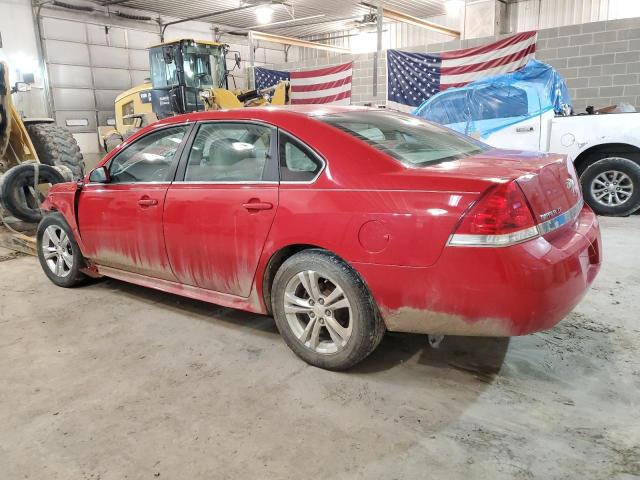 2G1WB5EK7A1108996 - 2010 CHEVROLET IMPALA LT RED photo 2