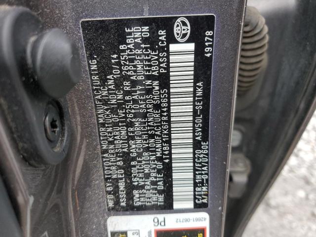 4T4BF1FK6FR448655 - 2015 TOYOTA CAMRY LE GRAY photo 12