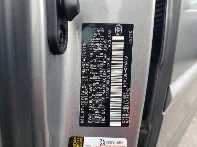 4T1BF30K26U631209 - 2006 TOYOTA CAMRY LE SILVER photo 12