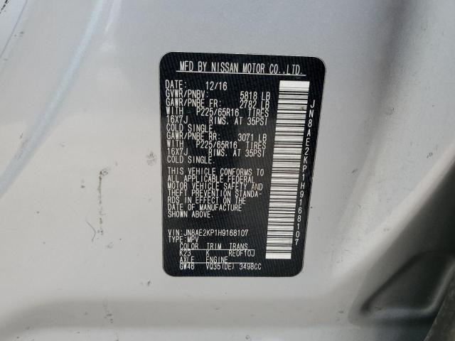 JN8AE2KP1H9168107 - 2017 NISSAN QUEST S SILVER photo 13