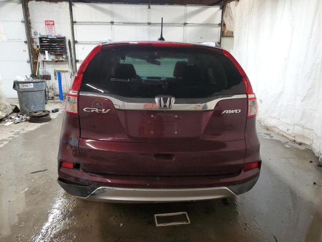 2HKRM4H7XGH604432 - 2016 HONDA CR-V EXL BURGUNDY photo 6