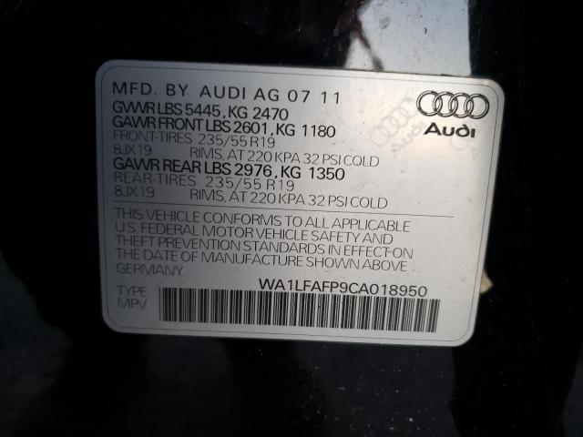 WA1LFAFP9CA018950 - 2012 AUDI Q5 PREMIUM PLUS BLACK photo 13