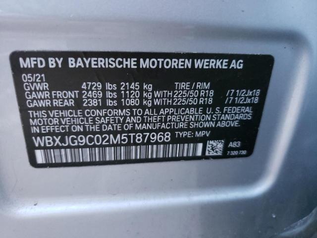 WBXJG9C02M5T87968 - 2021 BMW X1 XDRIVE28I SILVER photo 13