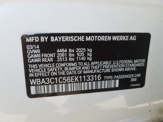 WBA3C1C56EK113316 - 2014 BMW 328 I SULEV  photo 10
