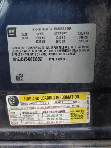 1G1ZH57B49F236867 - 2009 CHEVROLET MALIBU 1LT 蓝色 照片 13