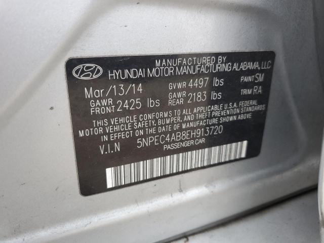 5NPEC4AB8EH913720 - 2014 HYUNDAI SONATA SE SILVER photo 13