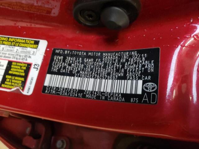 2T1BU4EE7BC579697 - 2011 TOYOTA COROLLA BASE RED photo 12