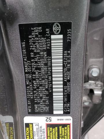 4T1G11AK1PU818692 - 2023 TOYOTA CAMRY SE NIGHT SHADE SILVER photo 12