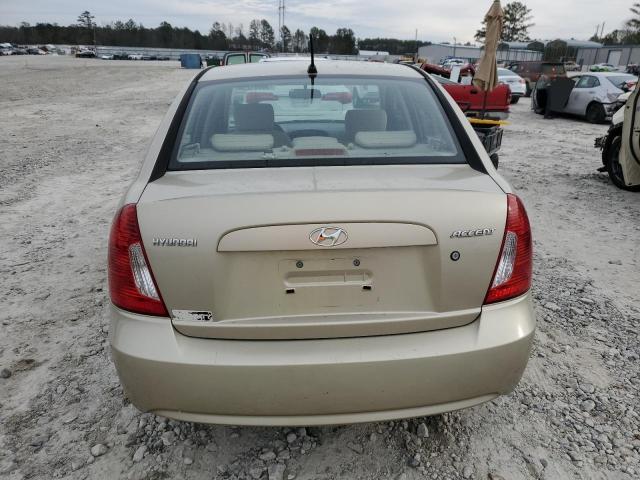 KMHCN46C97U111927 - 2007 HYUNDAI ACCENT GLS BEIGE photo 6