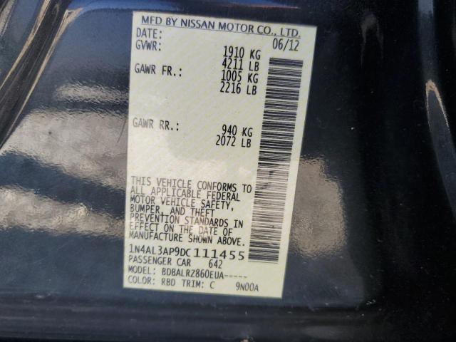 1N4AL3AP9DC111455 - 2013 NISSAN ALTIMA 2.5 BLACK photo 12