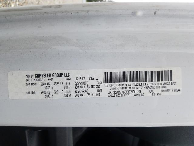 3C6URVJGXEE127988 - 2014 DODGE RAM PROMASTER 3500 3500 HIGH  photo 10