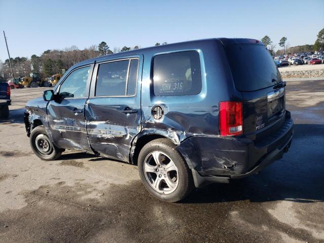 5FNYF4H50CB014611 - 2012 HONDA PILOT EXL BLUE photo 2