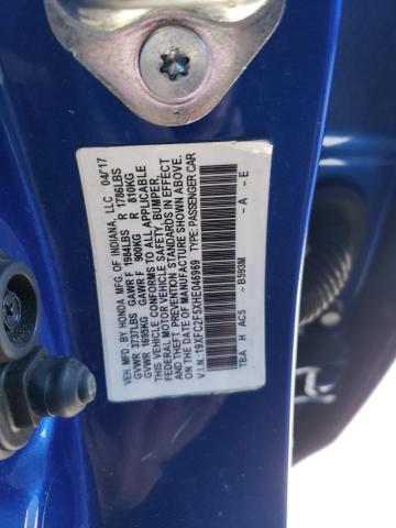 19XFC2F5XHE046969 - 2017 HONDA CIVIC LX BLUE photo 12