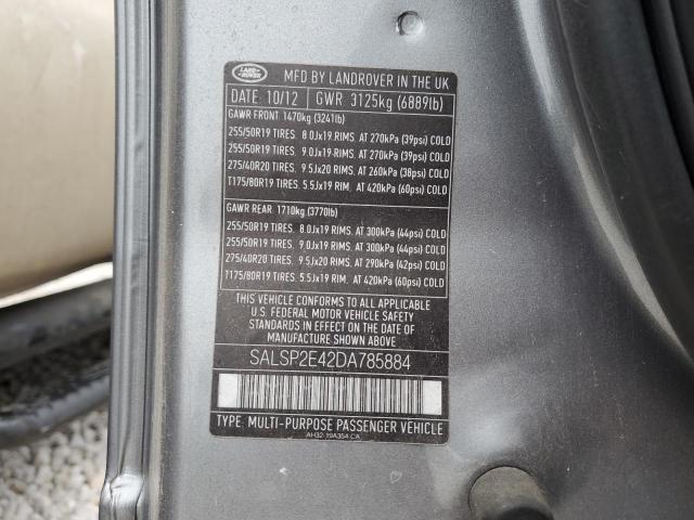 SALSP2E42DA785884 - 2013 LAND ROVER RANGE ROVE AUTOBIOGRAPHY SILVER photo 12