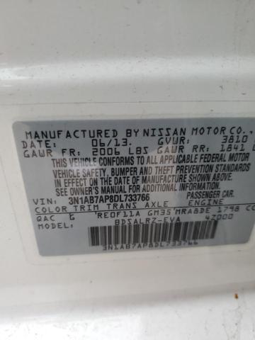 3N1AB7AP8DL733766 - 2013 NISSAN SENTRA S WHITE photo 12