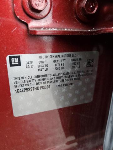 1G4ZP5SS7HU193620 - 2017 BUICK LACROSSE ESSENCE ბურგუნდია ფოტო 12