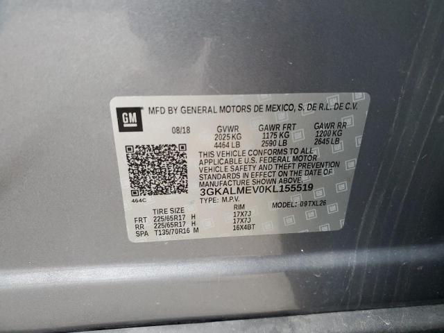 3GKALMEV0KL155519 - 2019 GMC TERRAIN SLE GRAY photo 14