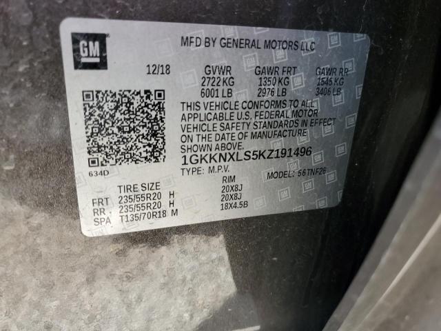 1GKKNXLS5KZ191496 - 2019 GMC ACADIA DENALI GRAY photo 14