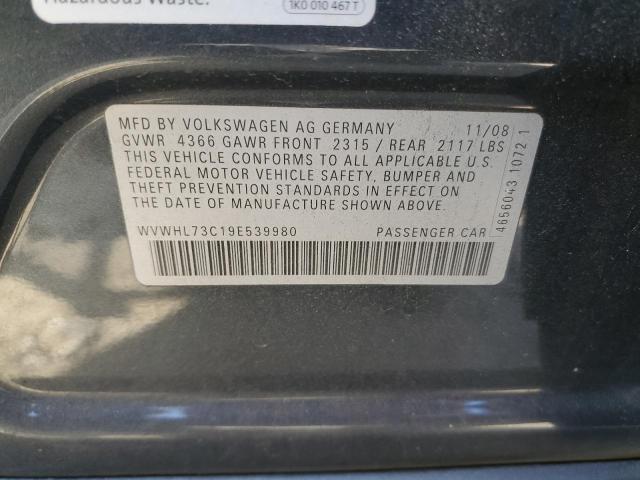 WVWHL73C19E539980 - 2009 VOLKSWAGEN CC LUXURY GRAY photo 12