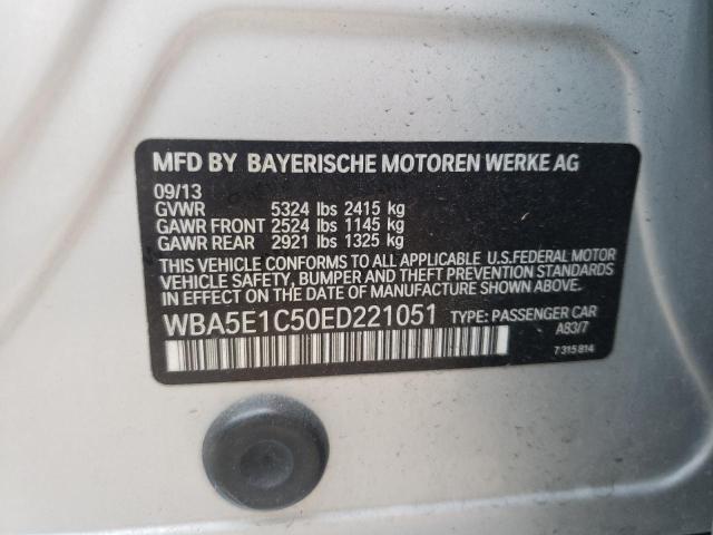 WBA5E1C50ED221051 - 2014 BMW ACTIVEHYBR SILVER photo 12