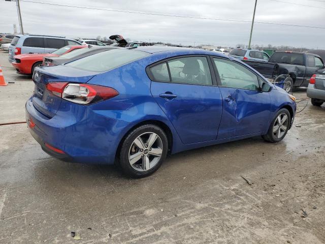 3KPFL4A76JE203830 - 2018 KIA FORTE LX BLUE photo 3