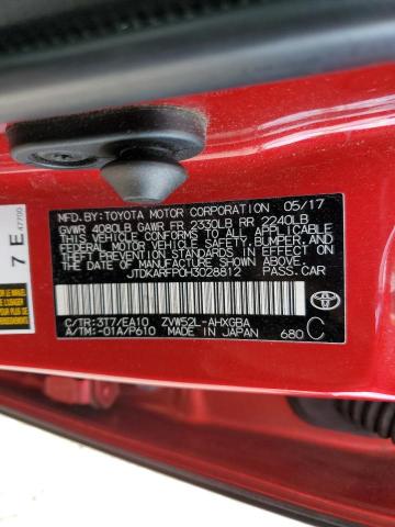 JTDKARFP0H3028812 - 2017 TOYOTA PRIUS PRIM RED photo 12