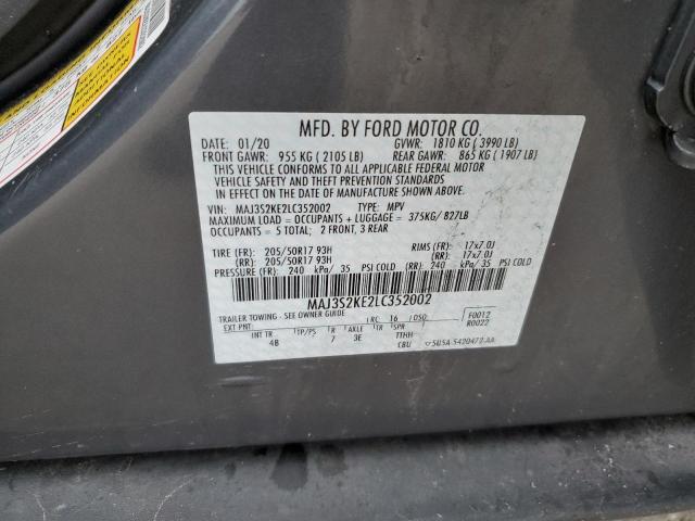 MAJ3S2KE2LC352002 - 2020 FORD ECOSPORT TITANIUM GRAY photo 13