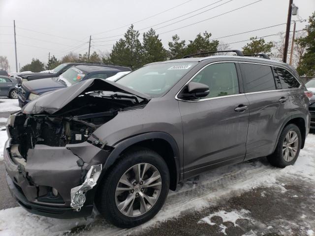 5TDJKRFH1FS115826 - 2015 TOYOTA HIGHLANDER XLE 石墨色 照片 1