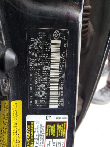 2T1BU4EE9BC698769 - 2011 TOYOTA COROLLA BASE Noir photo 13