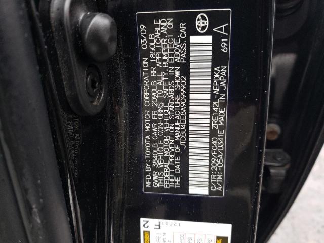 JTDBU4EE8A9099902 - 2010 TOYOTA CORLOOA BASE BLACK photo 12