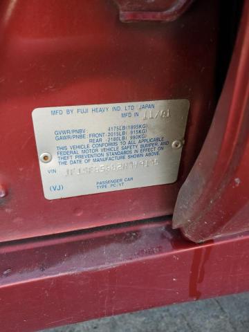 JF1SF65662H749175 - 2002 SUBARU FORESTER S ბურგუნდია ფოტო 12