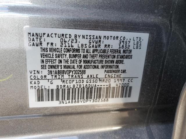 3N1AB8BV0PY302588 - 2023 NISSAN SENTRA S GRAY photo 13