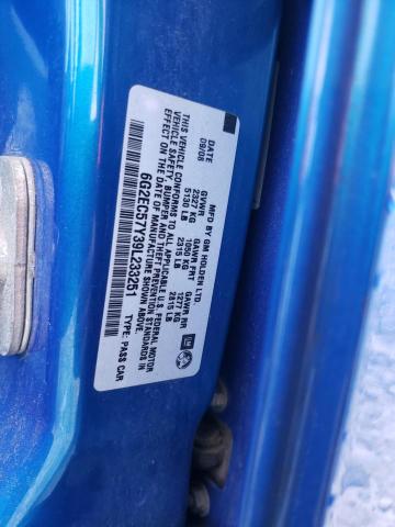 6G2EC57Y39L233251 - 2009 PONTIAC G8 GT BLUE photo 12