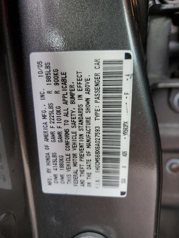 1HGCM568X6A027593 - 2006 HONDA ACCORD EX GRAY photo 12