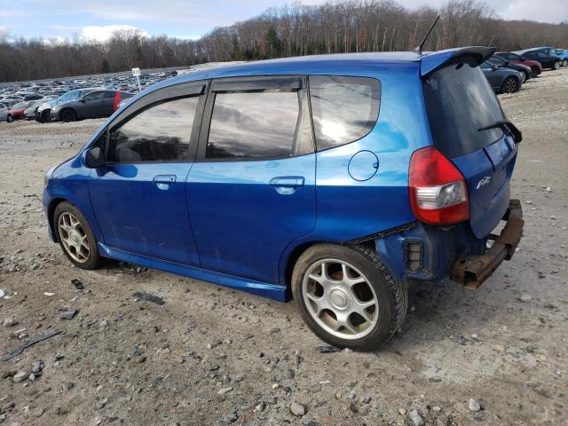 JHMGD38477S027639 - 2007 HONDA FIT BLUE photo 2