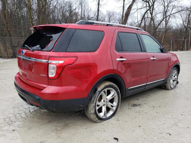 1FMHK8F84BGA31380 - 2011 FORD EXPLORER LIMITED RED photo 3