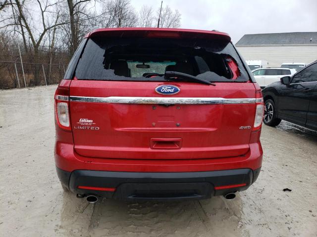 1FMHK8F84BGA31380 - 2011 FORD EXPLORER LIMITED RED photo 6