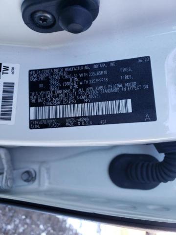 5TDHZRBH4LS514953 - 2020 TOYOTA HIGHLANDER XLE WHITE photo 13