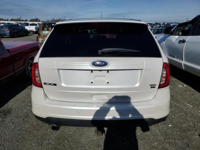 2FMDK4JC1DBB12088 - 2013 FORD EDGE SEL WHITE photo 6