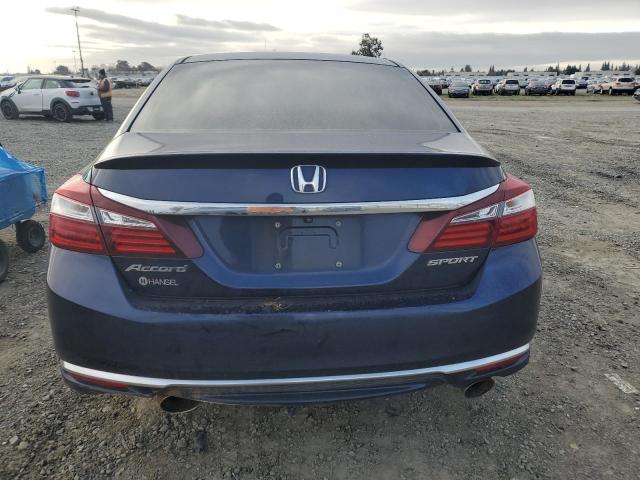 1HGCR2F67GA125741 - 2016 HONDA ACCORD SPORT BLUE photo 6